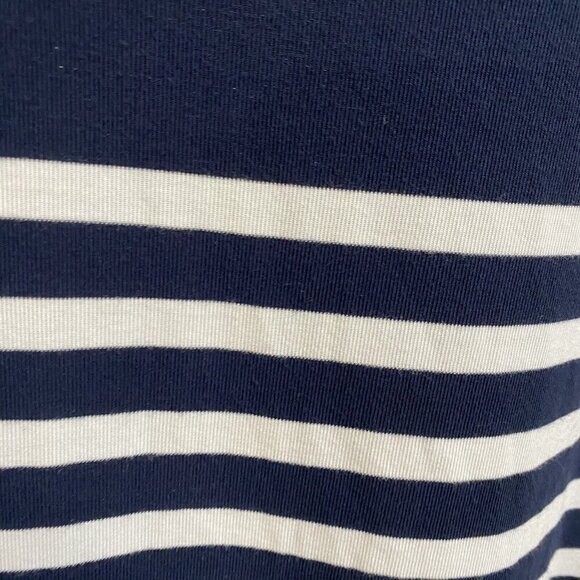 Cabi Navy and White Long Sleeve Drop Shoulder Oversized Pullover Top Size Medium - Picture 5 of 5